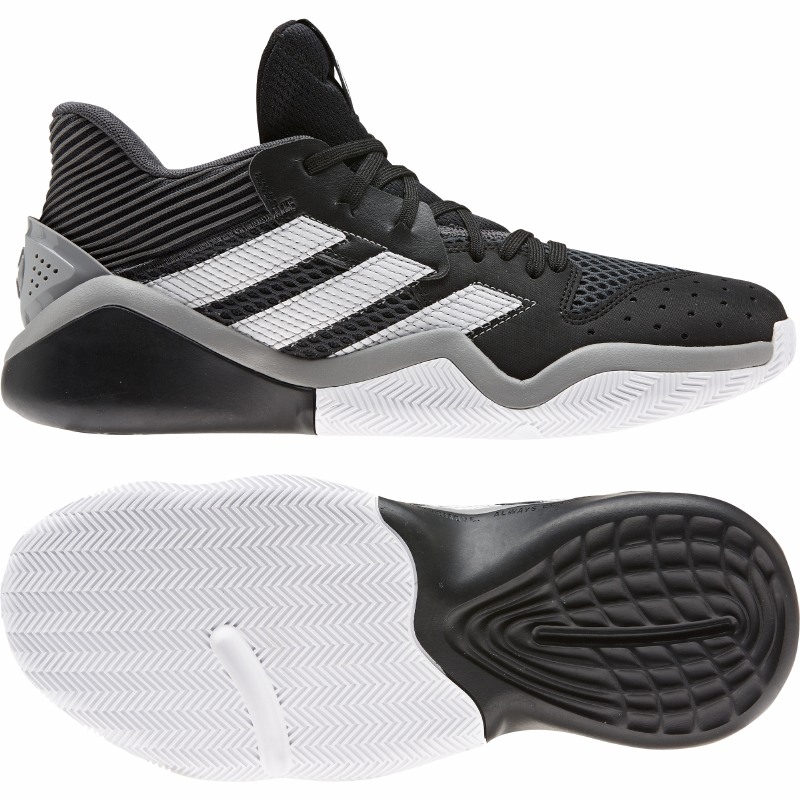 Adidas Harden Stepback Basketball Shoes (Black White Grey) 7 - Central ...
