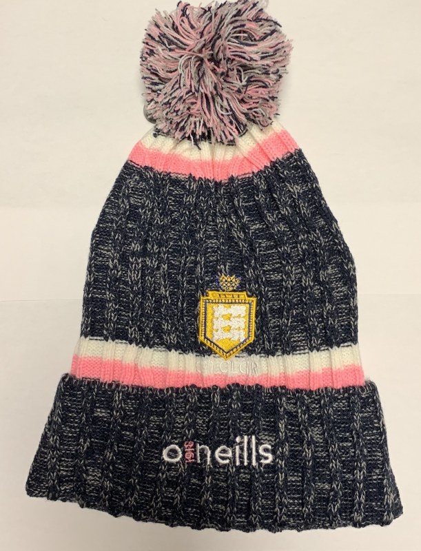 ladies navy bobble hat