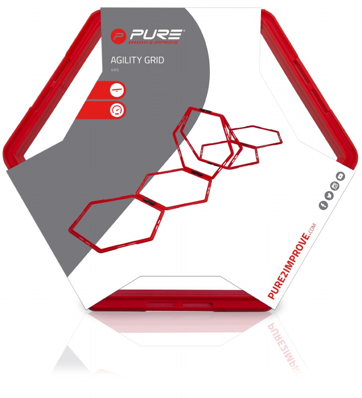 Pure2improve Hexagon Agility Grid (Red) - Central Sports