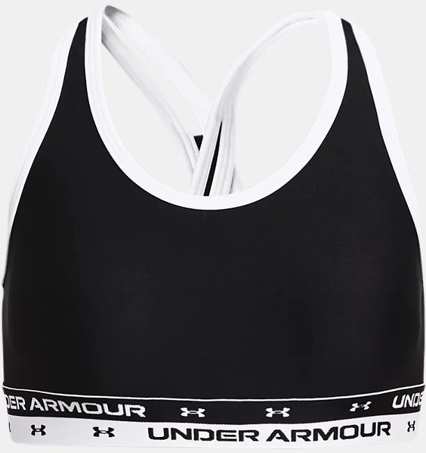 Under Armour Girls Crossback Sports Bra (Black White) XL Girls