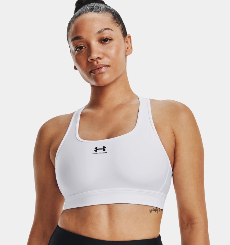 Under Armour Women's Bra Mid Padless White Size Small - Central Sports
