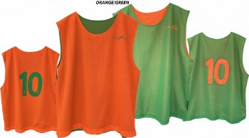 LS Reversible Numbered Bibs (Green Orange) Junior