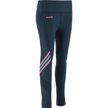 O'Neills Clare GAA Ladies Weston Full Lenght Leggings Navy Pink Mint Age 9-10