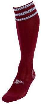 Precision Pro Football Sock (Maroon White) Junior 12-2