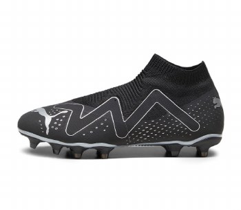 Puma Future Match+ Laceless Firm Ground Football Boots Black Silver Size 8