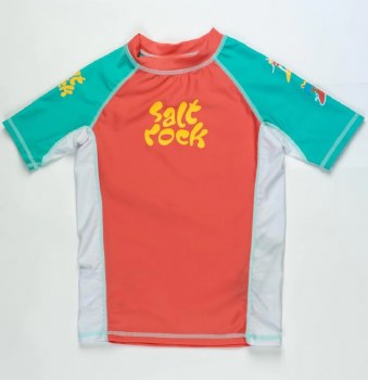 SaltrockSurf Sister Short Sleeve Rash Vest (Pink Multi) 11-12