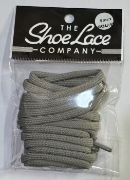 The Shoe Lace Company 5mm Round Laces Silver Grey