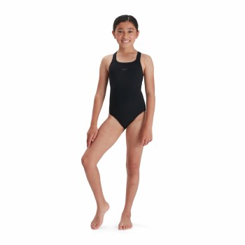 Speedo Eco End+ Medalist JF Girls Swimsuit (Black) 13-14