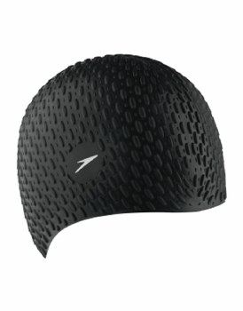 Speedo Bubble Swim Cap Black Adults