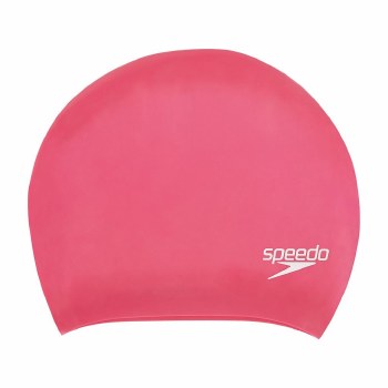 Speedo Long Hair Silicone Swim Cap Pink Adults