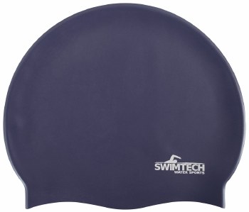 SwimTech Silicone Swim Cap Navy