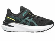 Asics GT-1000 13 PS Kids Velcro Running Shoes Black Jasper Green Size 9