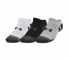 Under Armour Performance Tech Invisible 3 Pack Socks Mod Grey White Size 7.5 to 12 Uk