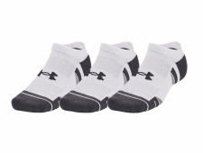 Under Armour Performance Tech Invisible 3 Pack Socks White Jet Grey Size 4 to 7.5