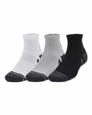 Under Armour Performance Tech 3-Pack Quarter Socks Grey White Size 4 to 8 Uk