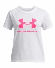 Under Armour Womens Big Logo Tee White Pink Size Small Under Armour Womens Big Logo Tee White Pink Size Small