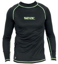 Seac T Sun Rash Vest Men's Black Long Sleeve Size XS