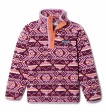 Columbia Youth Helvetia™ Sherpa Half Snap Fleece Marionberry Checkered Peaks Size Large