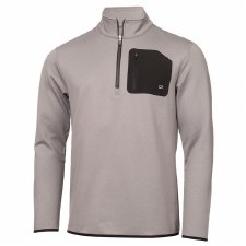 Calvin Klein Mens Delta ½ Zip Mid Layer Silver Marl Size Small