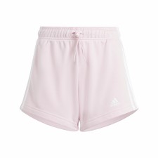 Adidas Essential 3 Stripe Girls Shorts Pink White Age 9 10 Central Sports