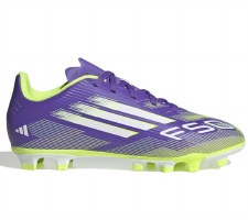 Adidas F50 Club Firm Ground Junior Football Boots Purple Rush White Lucid Lemon Size 1