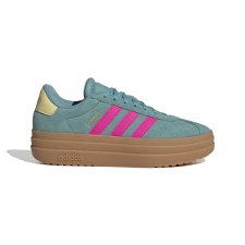 Adidas Women's VL Court Bold Shoes Turquoise Shock Pink Powder Teal Powder Yellow Size 5