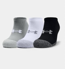Under Armour HeatGear® Low Cut Socks 3-Pack White Grey Black 4 to 7.5 Uk