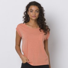 Animal Dip Hem Pocket Tee Ladies (Orange Floral Print) 8 Animal Dip Hem Pocket Tee Ladies (Orange Floral Print) 8