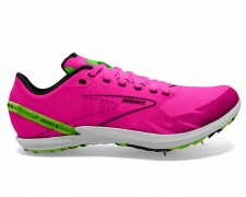 Brooks Draft XC Unisex Cross Country Running Spikes Pink Glo Green Black Size 5 Brooks Draft XC Unisex Cross Country Running Spikes Pink Glo Green Black Size 5