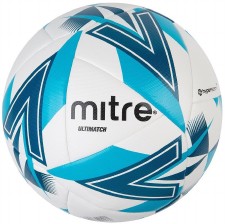Mitre Ultimatch Match Ball White Aqua Blue Size 5 Mitre Ultimatch Match Ball White Aqua Blue Size 5