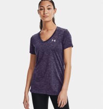 Under Armour Tech™ Twist V-Neck Tee (Purple Switch Club Purple) XS