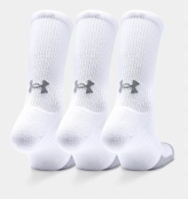 Under Armour HeatGear® Crew Socks 3-Pack (White) Size 4 to 7.5 Uk