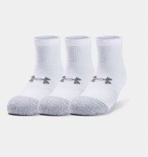 Under Armour HeatGear® Low Cut Socks 3-Pack (White) 4 to 7.5 Uk