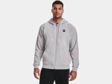 Under Armour Rival Fleece Full Zip Hoodie (Light Grey Heather) Small