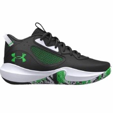 Under Armour Lockdown 6 Junior Basketball Shoes Black Green Screen Size 3