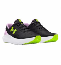 Additional picture of Under Armour Girls Surge 4 GS Black Pink Hi Vis Yellow Size 4