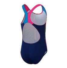Additional picture of Speedo Girls Digital Placement Splashback Swimsuit Blue Pink Age 7-8
