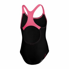 Additional picture of Speedo Girls Medley Logo Medalist Swimsuit Black Pink Age 9-10