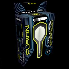 Additional picture of Winmau Fusion Integrated Flight & Shaft Solid White Short