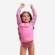 Additional picture of Funkita Toddle Girls Zippy Rashie & Brief Learner Lane Age 4