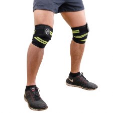 Additional picture of Fitness Mad Knee Support Wraps (Black Yellow)