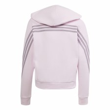 Additional picture of Adidas Future Icons 3 Stripe Girl's Full Zip Hoodie Clear Pink Age 11-12