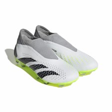 Additional picture of Adidas Predator Accuracy.3 Lace Less Firm Ground Football Boots White Black Lucid Lemon Size 10