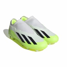 Additional picture of Adidas X Crazyfast.3 Lace Less Firm Ground Football Boots White Lucid Lemon Black Size 9