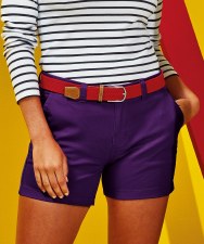 Additional picture of Asquith & Fox Womens Chino Shorts (Purple) 8