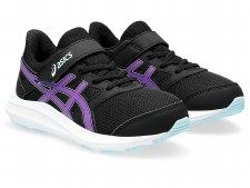 Additional picture of Asics Jolt 4 PS Kids Velcro Running Shoes Black Cyber Grape Size 10