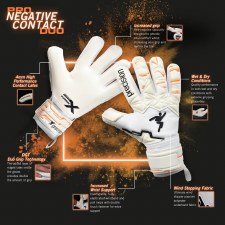 Additional picture of Precision Fusion X Pro Negative Contact Goalkeeper Gloves White Orange Size 9.5