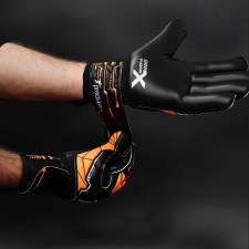 Additional picture of Precision Junior Fusion X Roll Finger Protect Goalkeeper Gloves White Flo Orange Size 6