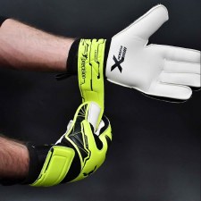 Additional picture of Precision Fusion X Flat Cut Essential Goalkeeper Gloves Flo Yellow Black Size 9