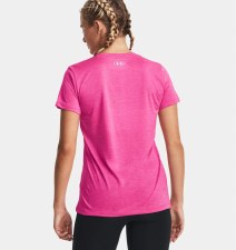 Under Armour Womens Tech™ Twist V-Neck Rebel Pink Size Large